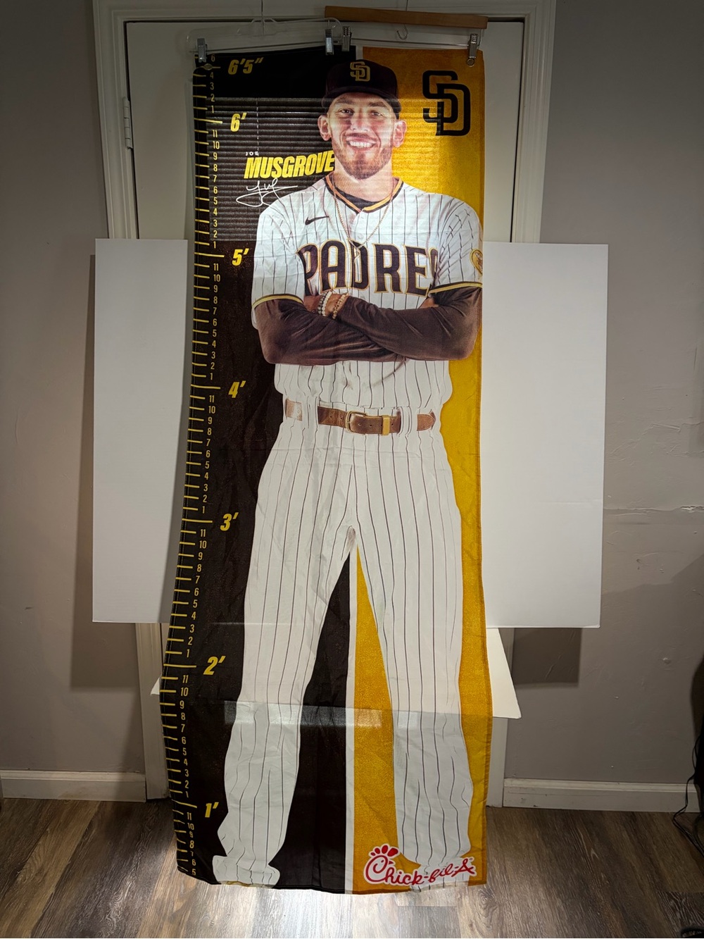San Diego Padres Joe Musgrove Stadium Giveaway Height Chart Banner Chick-Fil-A